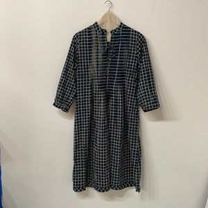 Grid Pattern Matta Pleated Summer Dress!